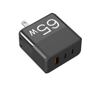 65W Gallium Nitride Charger Portable Folding Super Fast Charging Head Three-port Cell Phone Notebook Tablet Computer Charging