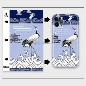 Anti-Scratch White Crane Tempered Glass Sticker Mobile Phone Protective Golden Skin in Front