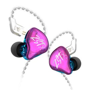 KZ ZSTX 1BA+1DD Hybrid Hifi Earphones In-Ear Monitor Noise Cancelling Earbud With Silver-plated Cable Headset