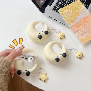 Fashion Cartoon Moon Style Protective Case Shockproof Silicone Cover Holder for Apple Airpods 2 for Airpod 1 2 Pro for Airpods 4